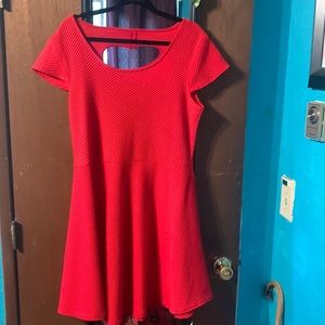 Red dress with heart cut out back